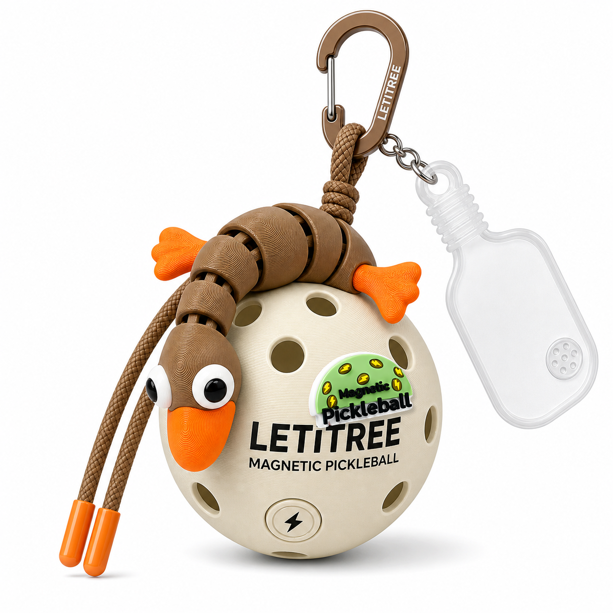 LETiTREE Magnetic Pickleball Keychain - Big Eye Goose Nut Brown (GOO004)