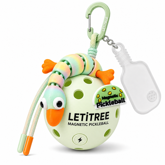 LETiTREE Magnetic Pickleball Keychain - Big Eye Goose Luminous Rainbow Day (GOO006)
