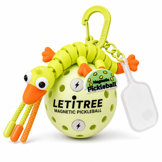 LETiTREE Magnetic Pickleball Keychain - Big Eye Goose Fluorescent Yellow (GOO013)