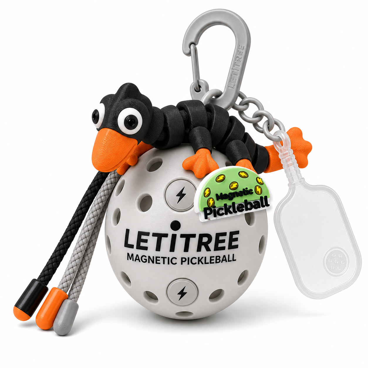 LETiTREE Magnetic Pickleball Keychain - Big Eye Goose Black (GOO016)