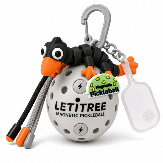 LETiTREE Magnetic Pickleball Keychain - Big Eye Goose Black (GOO016)