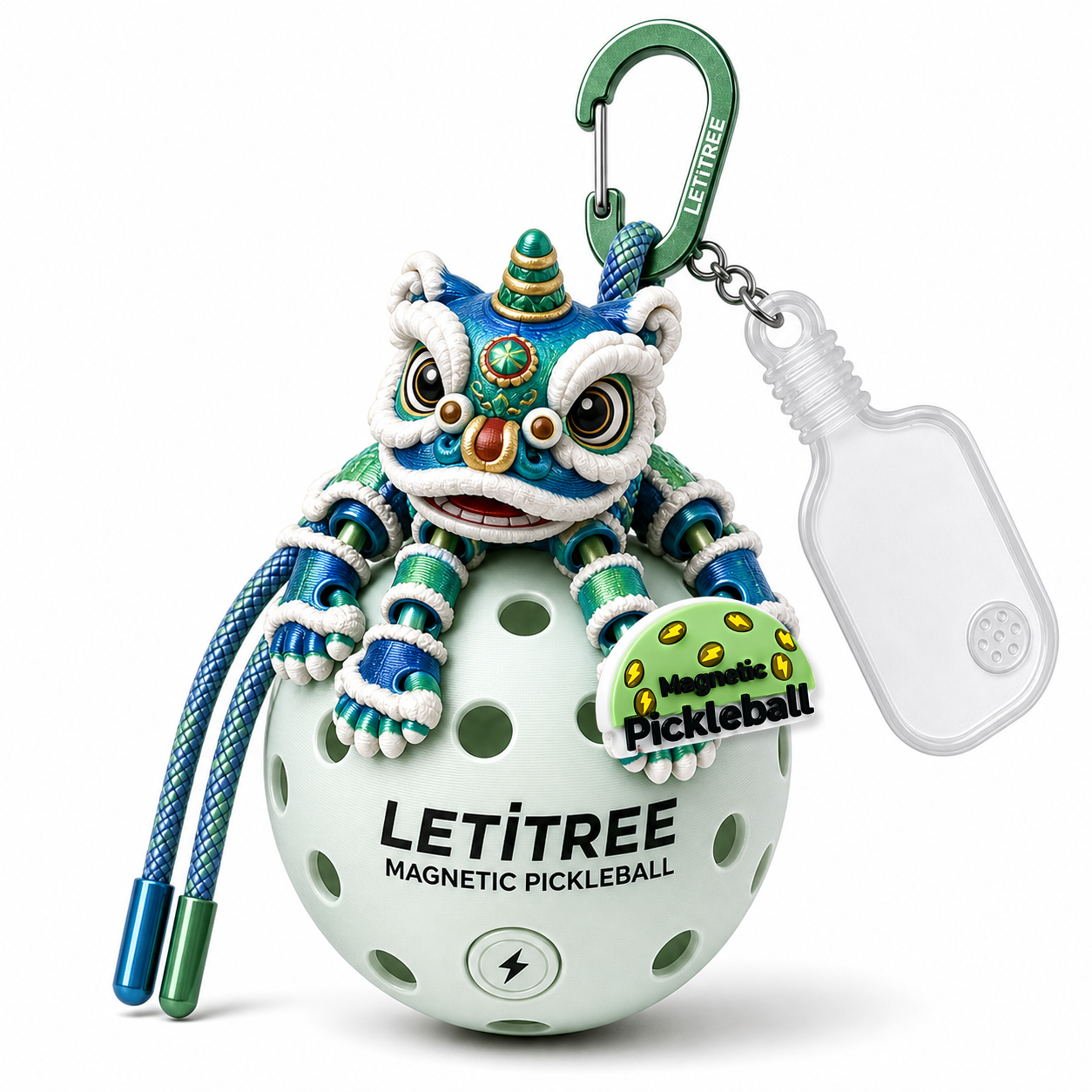 LETiTREE Magnetic Pickleball Keychain - Lion Dance Variant 02 (LIO002)