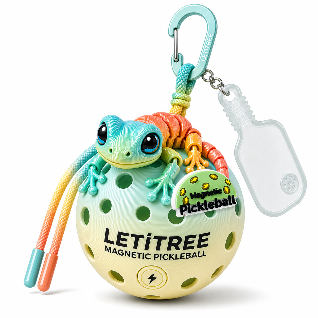 LETiTREE Magnetic Pickleball Keychain - Cute Lizard Keychain Variant 02 (LZD002)