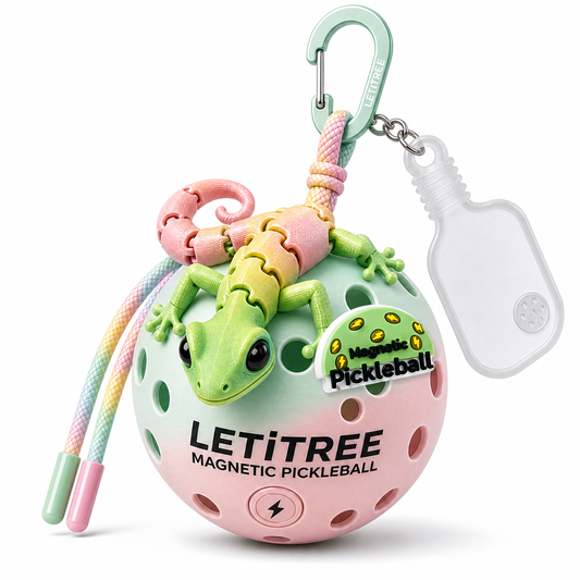 LETiTREE Magnetic Pickleball Keychain - Cute Lizard Keychain Variant 03 (LZD003)