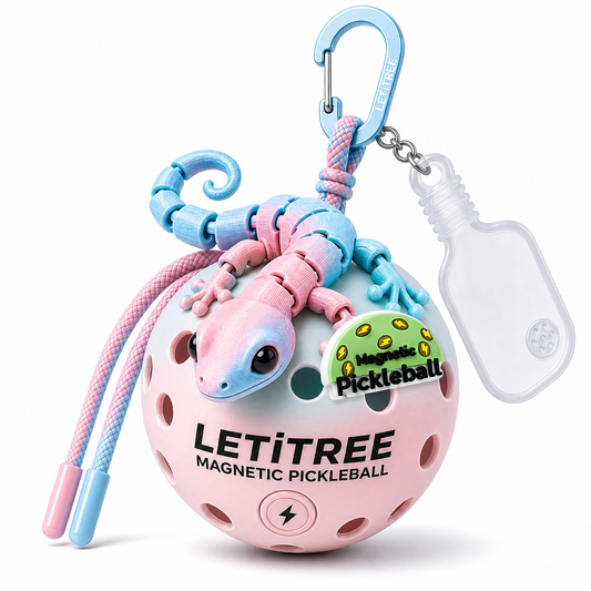 LETiTREE Magnetic Pickleball Keychain - Cute Lizard Keychain Variant 05 (LZD005)