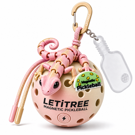 LETiTREE Magnetic Pickleball Keychain - Cute Lizard Keychain Variant 06 (LZD006)