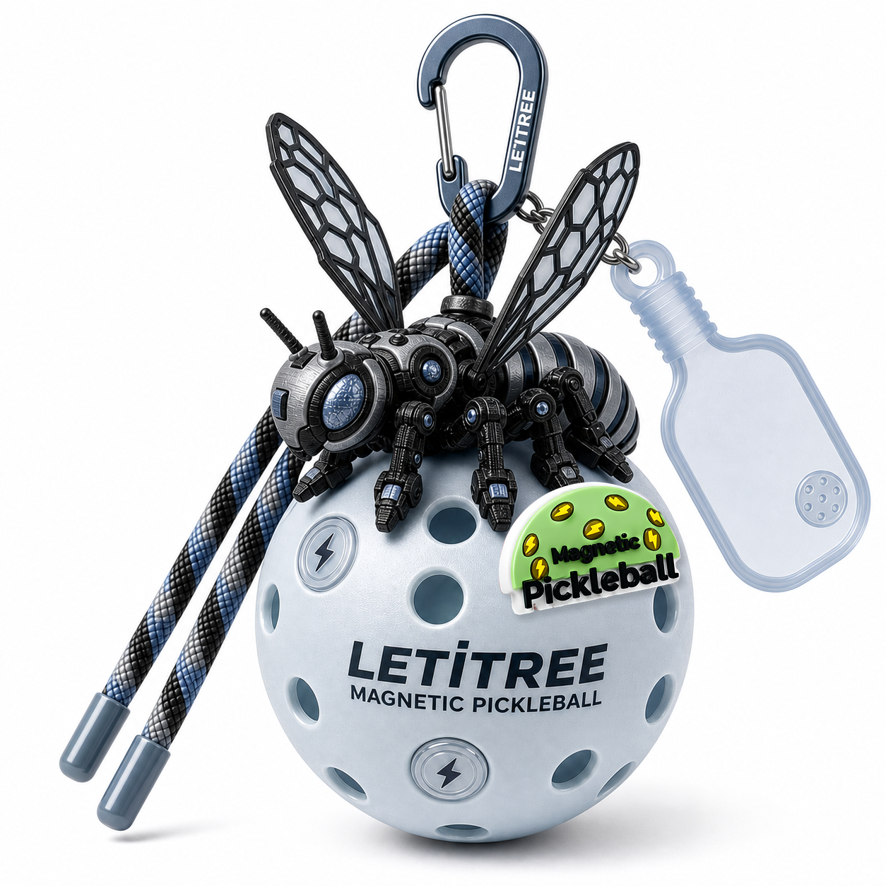 LETiTREE Magnetic Pickleball Keychain - Mecha Bee Graphite Medium 85Cm (MCB006)