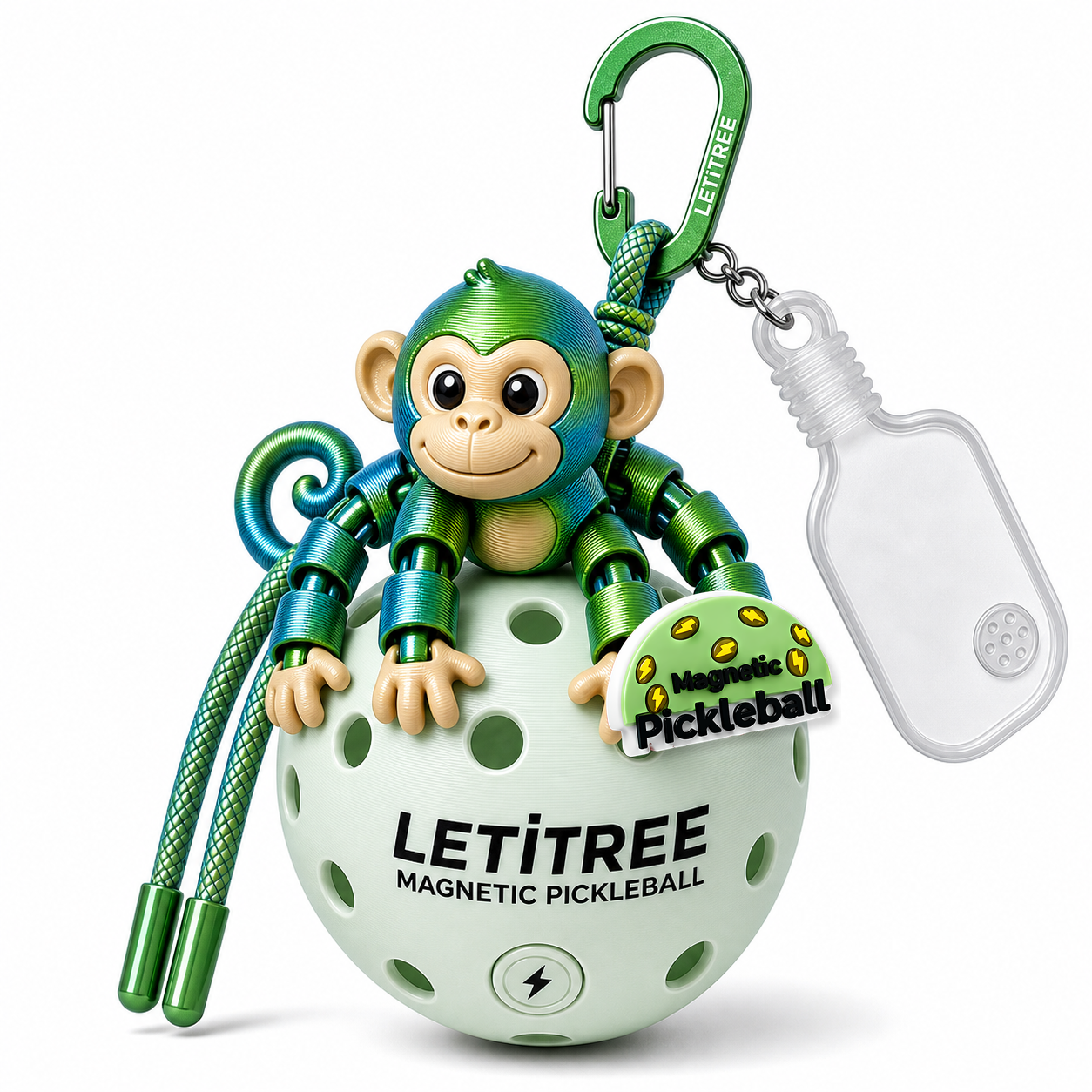 LETiTREE Magnetic Pickleball Keychain - Articulated Monkey 10Cm 04 (MON004)