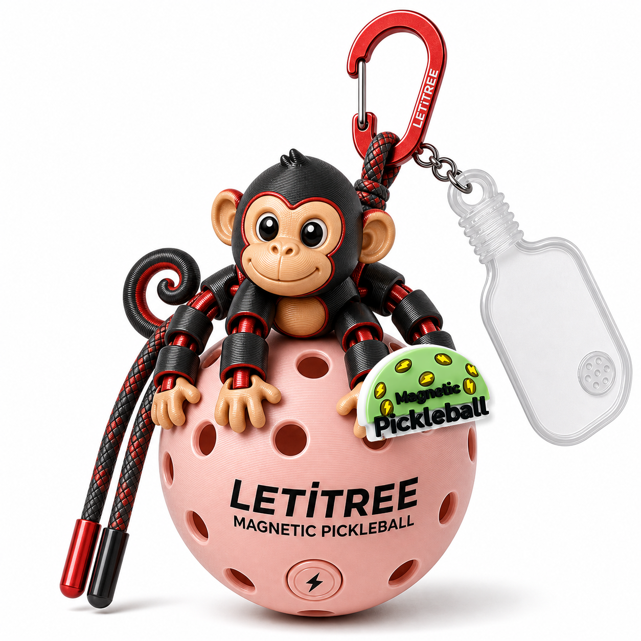 LETiTREE Magnetic Pickleball Keychain - Articulated Monkey 10Cm 05 (MON005)
