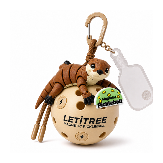LETiTREE Magnetic Pickleball Keychain - Otter Brown 14Cm (OTR001)