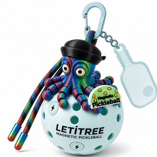 LETiTREE Magnetic Pickleball Keychain - Pirate Octopus Sailor Iridescent Engine Local Reference (PO008)