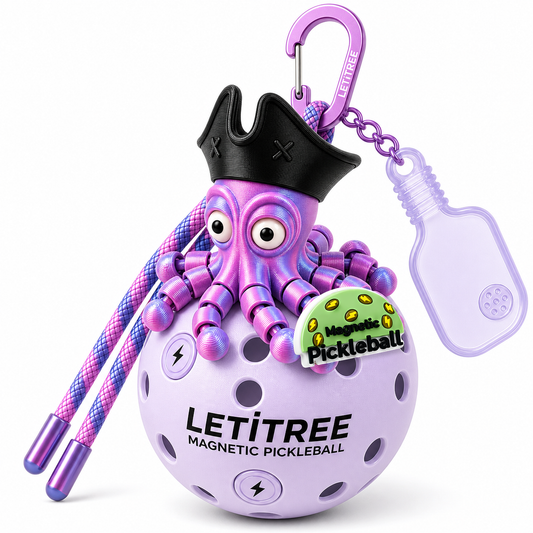 LETiTREE Magnetic Pickleball Keychain - Pirate Octopus Captain La La Land Local Reference (PO017)