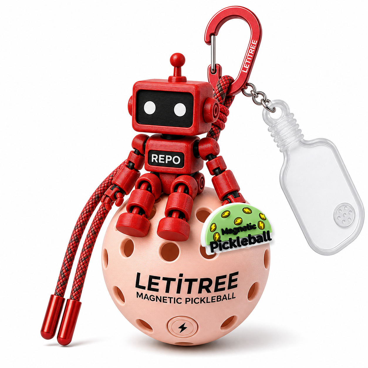 LETiTREE Magnetic Pickleball Keychain - Repo Robot Figure Variant 03 (RPO003)