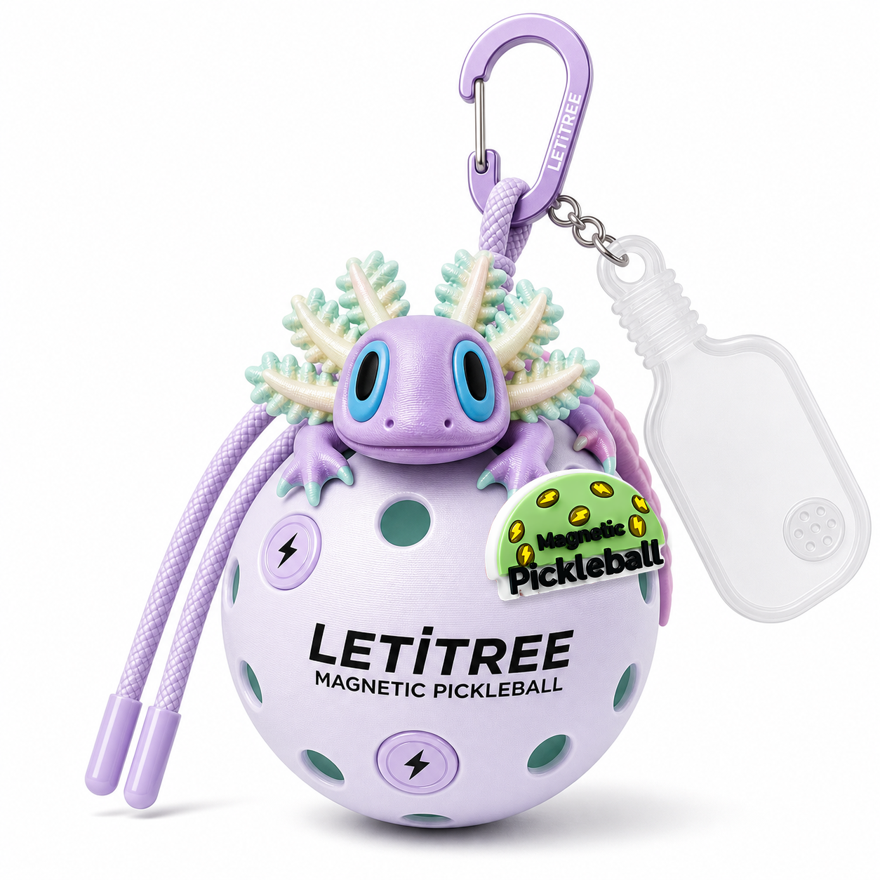 LETiTREE Magnetic Pickleball Keychain - Salamander Candy Gradient (SAL003)