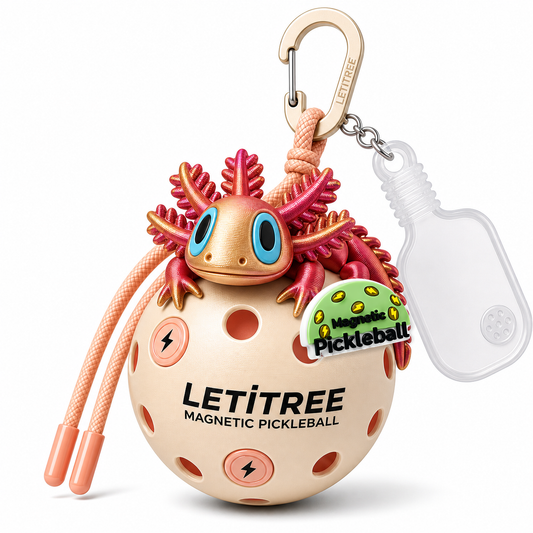 LETiTREE Magnetic Pickleball Keychain - Salamander Red Gold Gradient (SAL005)