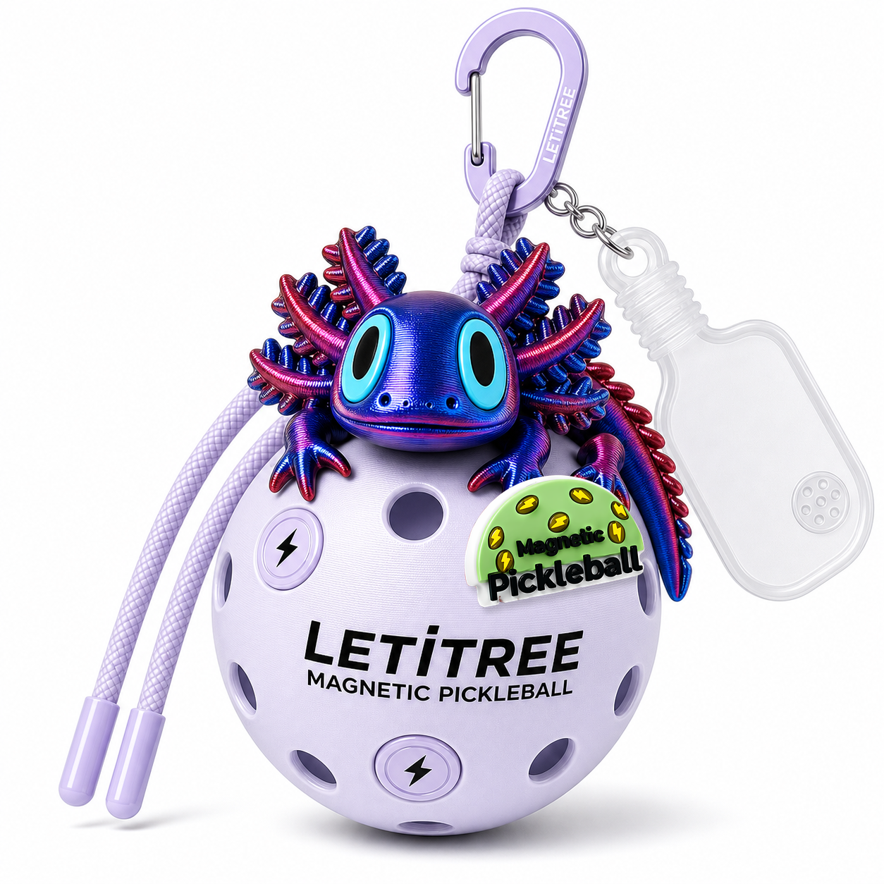 LETiTREE Magnetic Pickleball Keychain - Salamander Blue Red Gradient (SAL007)