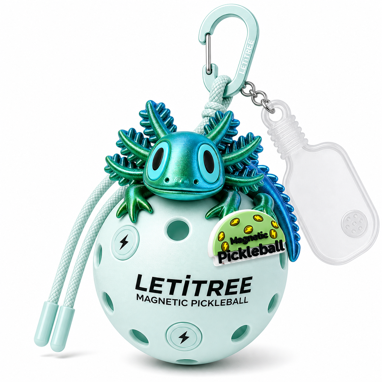 LETiTREE Magnetic Pickleball Keychain - Salamander Blue Green Gradient (SAL008)