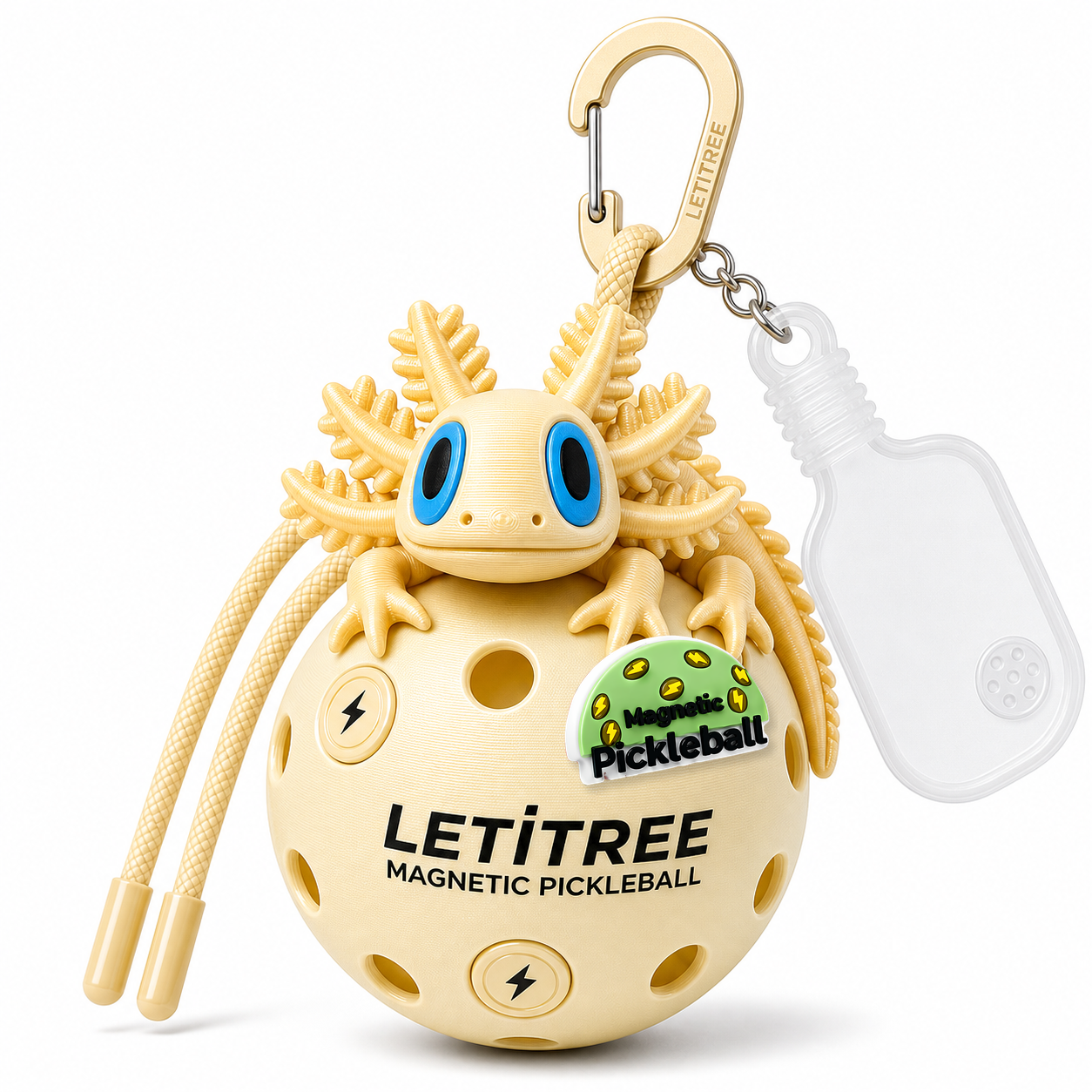 LETiTREE Magnetic Pickleball Keychain - Salamander Gold (SAL009)