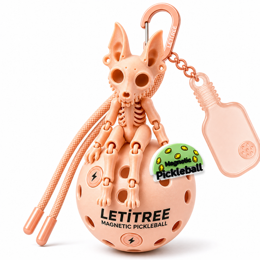 LETiTREE Magnetic Pickleball Keychain - Skeleton Cat Skin Tone V1 (SKC004)