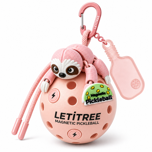 LETiTREE Magnetic Pickleball Keychain - Sloth Pink V1 (SLO003)