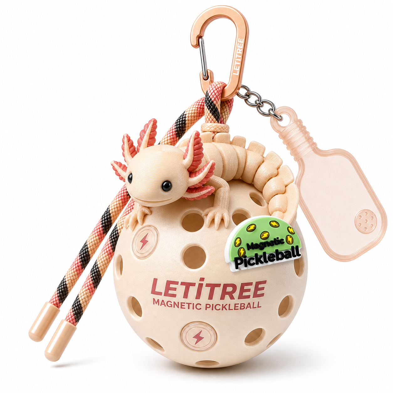 LETiTREE Magnetic Pickleball Keychain - Skin Salamander Multicolor (SSM001)