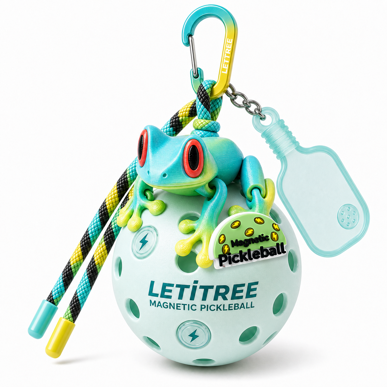 LETiTREE Magnetic Pickleball Keychain - Tree Frog Summer Random (TRF004)