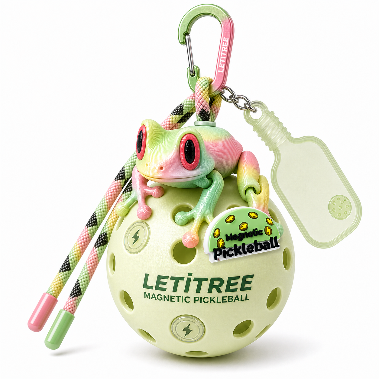 LETiTREE Magnetic Pickleball Keychain - Tree Frog Spring Random (TRF006)
