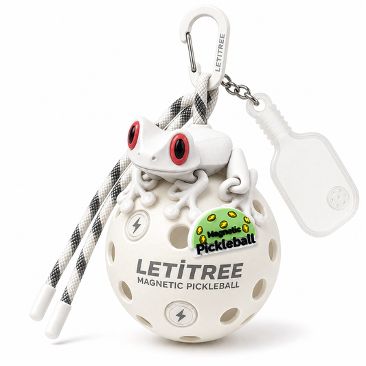 LETiTREE Magnetic Pickleball Keychain - Tree Frog White (TRF007)