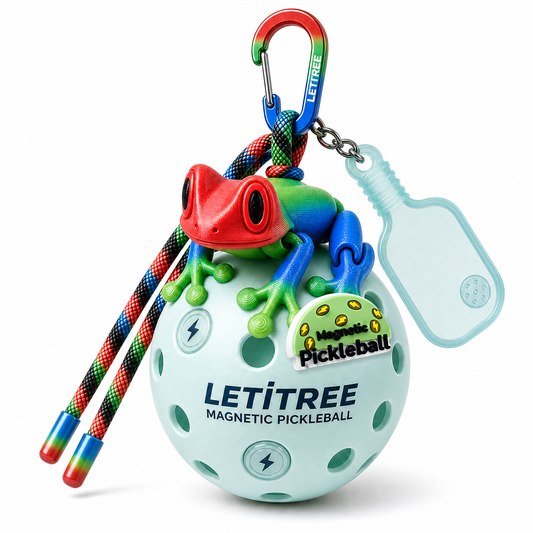 LETiTREE Magnetic Pickleball Keychain - Tree Frog Red Green Blue (TRF014)