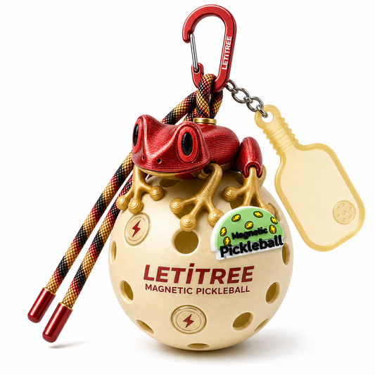 LETiTREE Magnetic Pickleball Keychain - Tree Frog Red Gold (TRF015)
