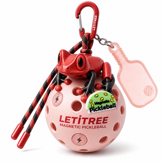 LETiTREE Magnetic Pickleball Keychain - Tree Frog Red Black (TRF016)