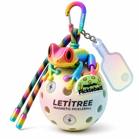 LETiTREE Magnetic Pickleball Keychain - Tree Frog Random Rainbow (TRF022)