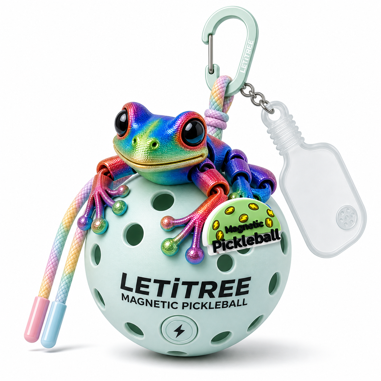 LETiTREE Magnetic Pickleball Keychain - Christmas Magnetic Tree Frog Variant 02 (XTF002)
