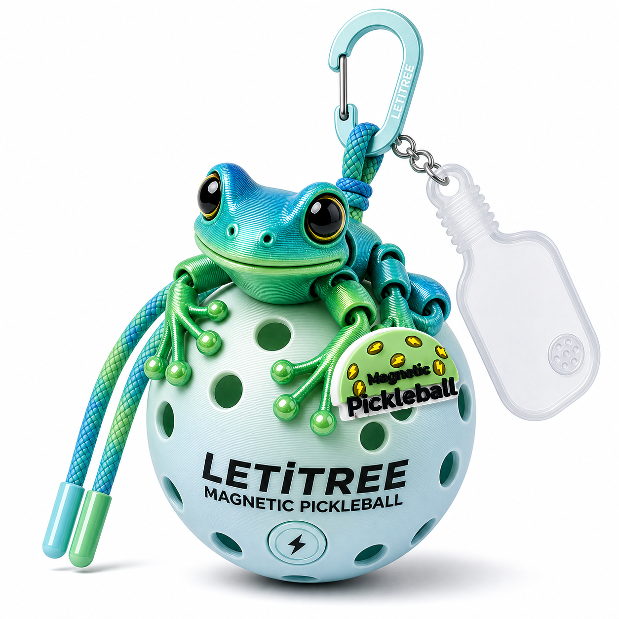 LETiTREE Magnetic Pickleball Keychain - Christmas Magnetic Tree Frog Variant 07 (XTF007)
